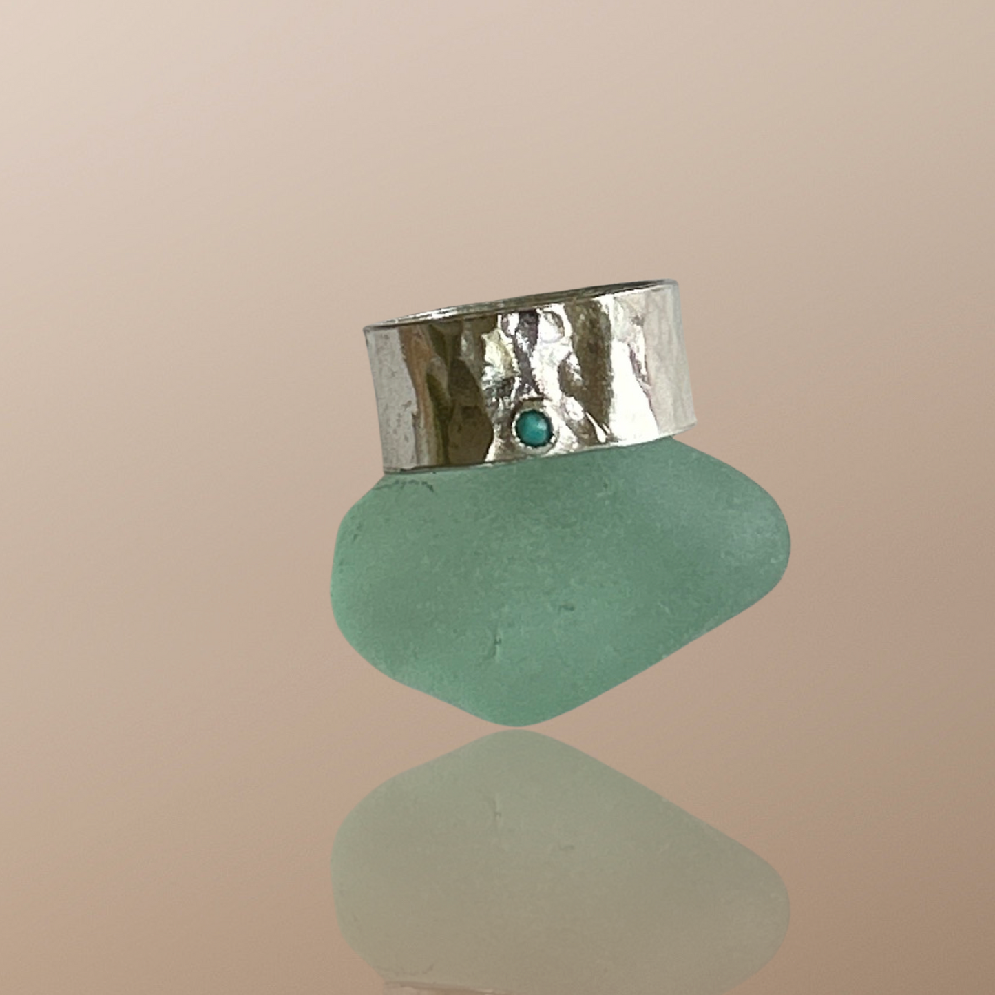 Sterling Silver Ring With Turquoise - Silver Lines Jewellery