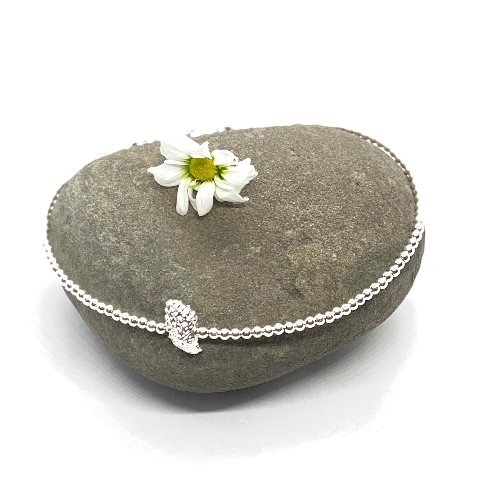 Silver Shell Anklet or Bracelet - Love Beach Beads