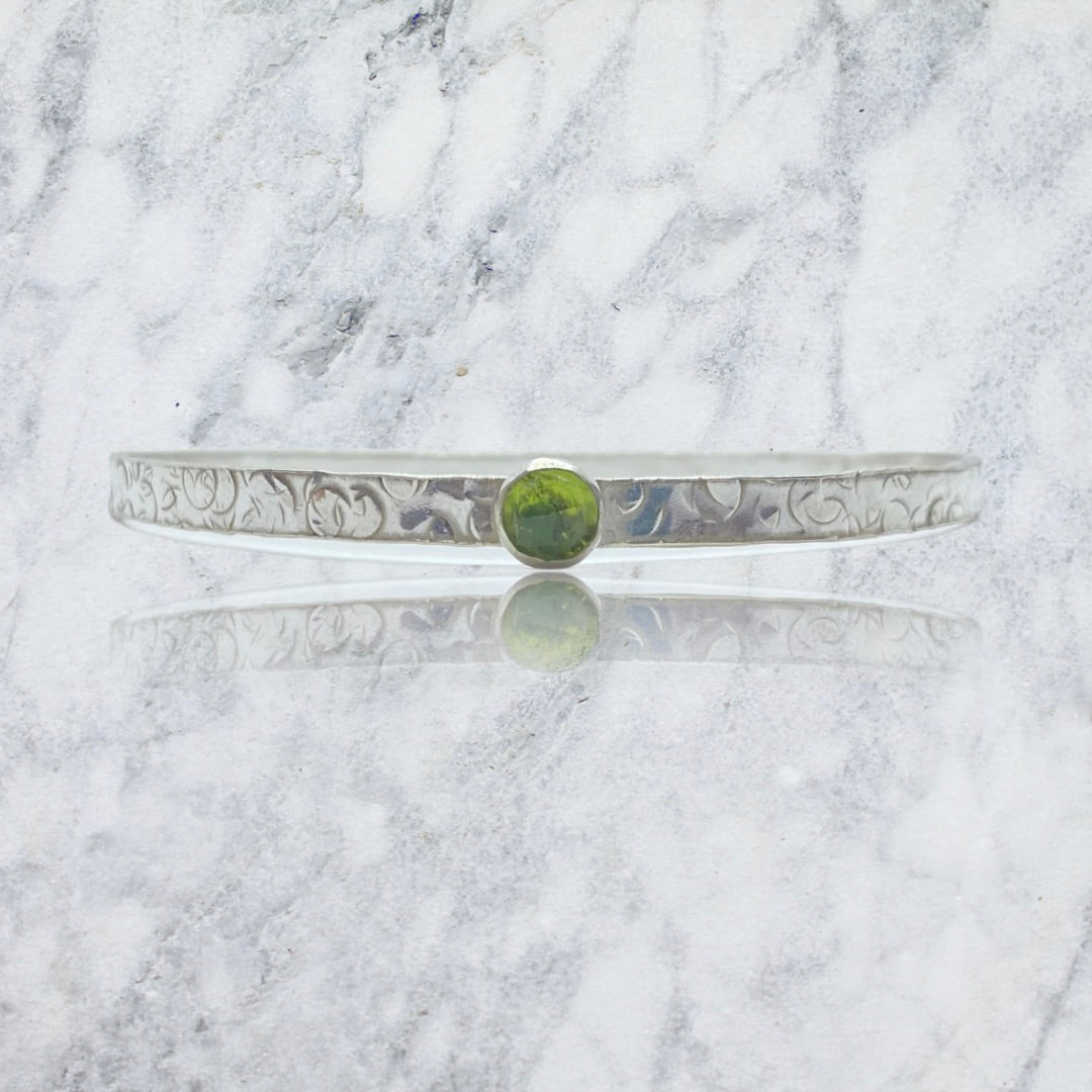 Peridot Silver Bangle - Love Beach Beads