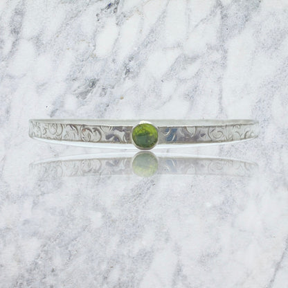 Peridot Silver Bangle - Love Beach Beads