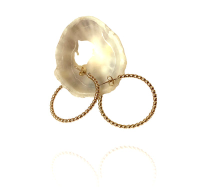 Gold Beaded Hoop Earrings - Love Beach Beads
