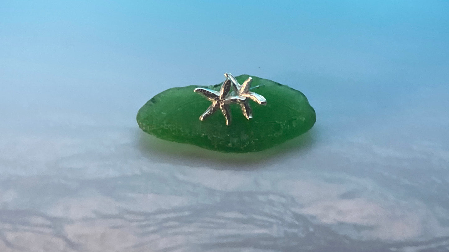 Silver Starfish earrings - Love Beach Beads
