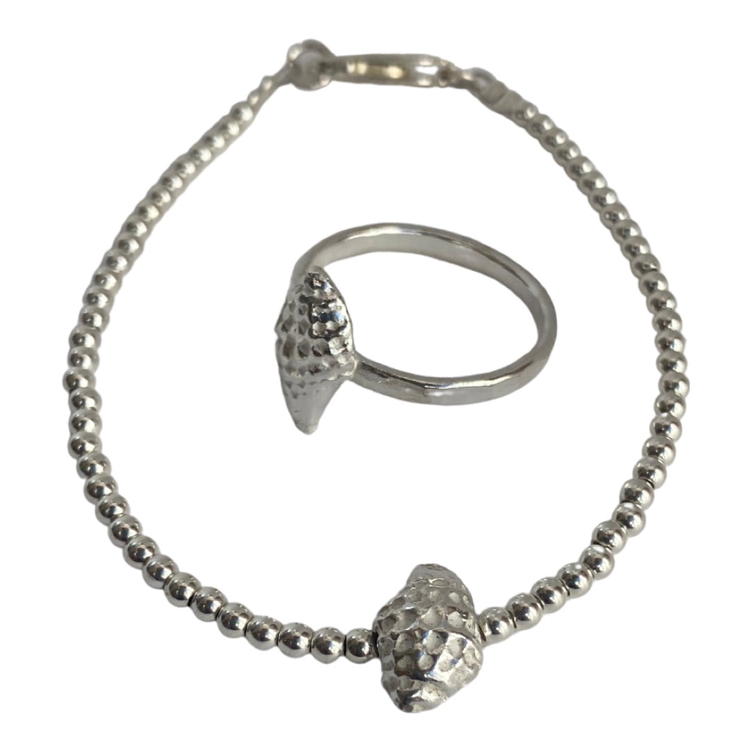 Silver Shell Anklet or Bracelet - Love Beach Beads