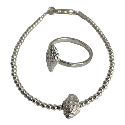 Silver Shell Anklet or Bracelet - Love Beach Beads