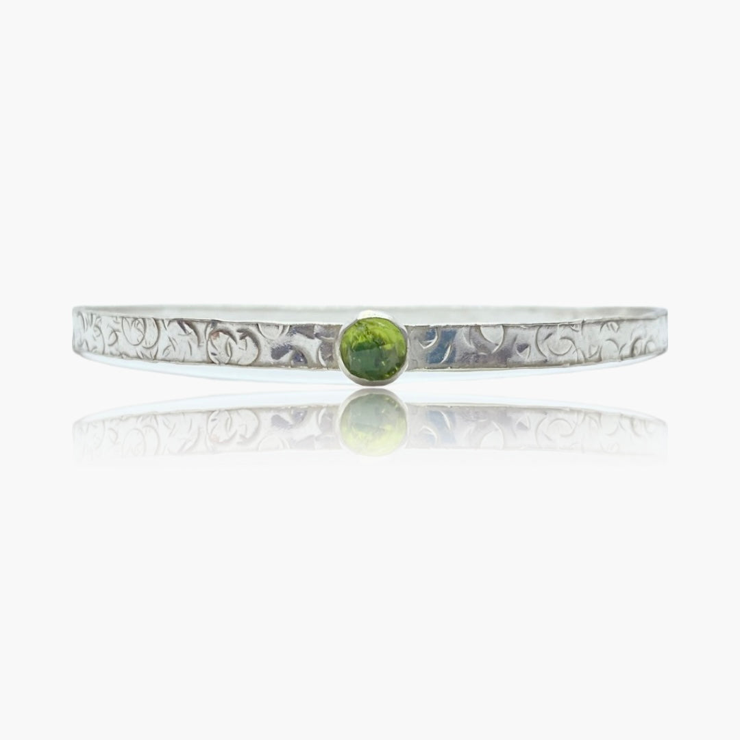 Peridot Silver Bangle - Love Beach Beads