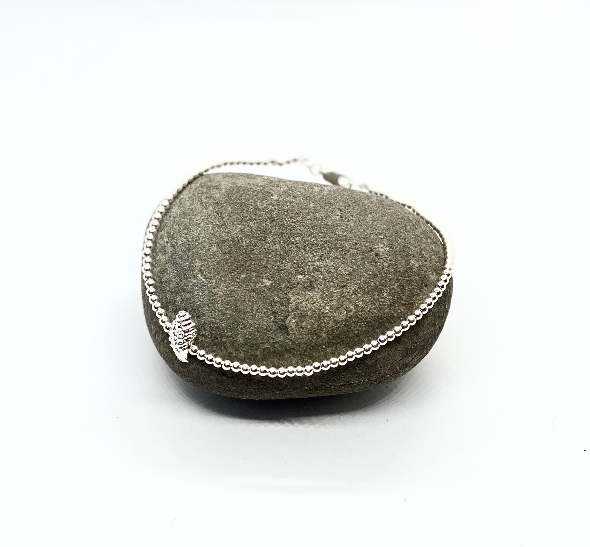Silver Shell Anklet or Bracelet - Love Beach Beads