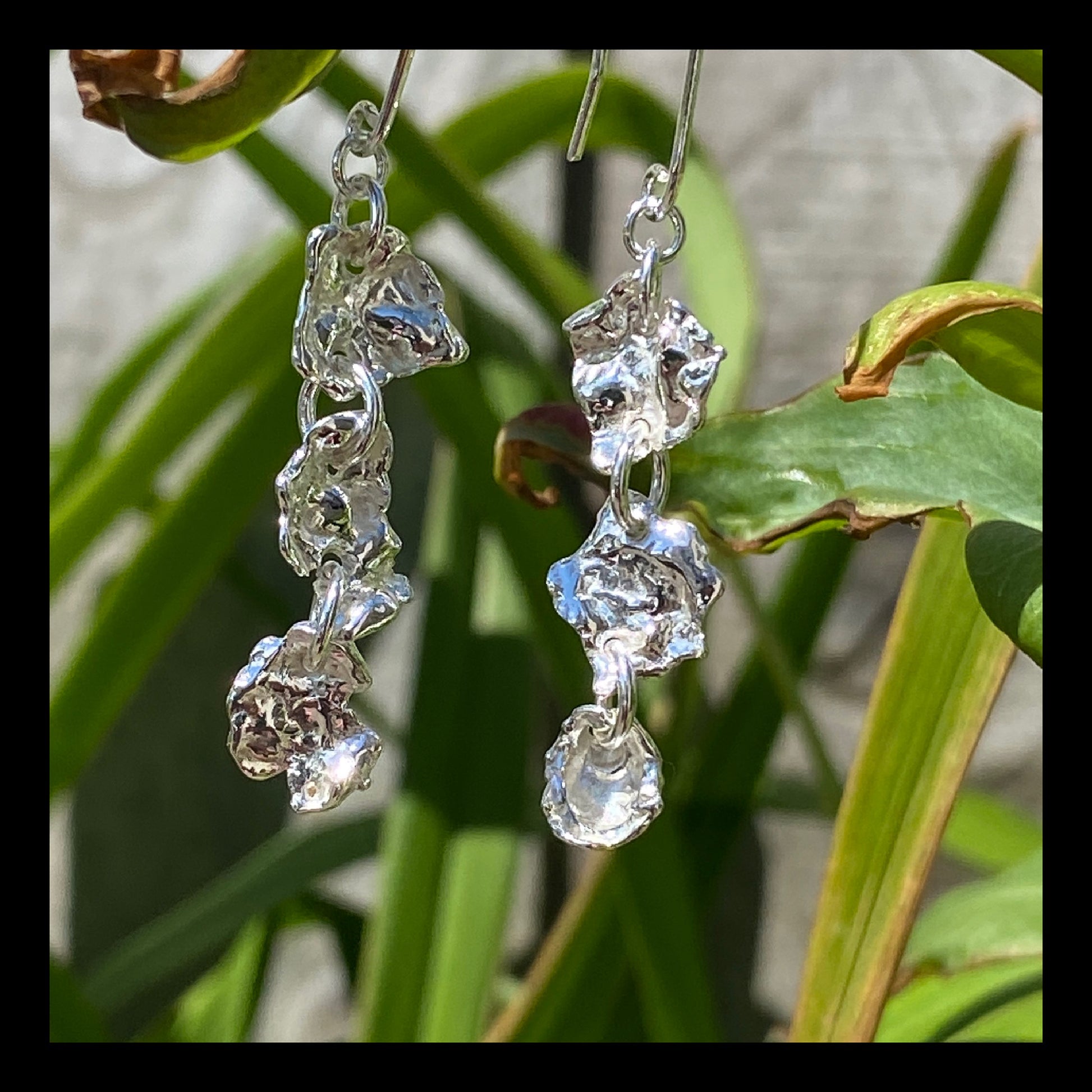 Organic Sterling Silver  Earrings - SilverLines Jewellery 