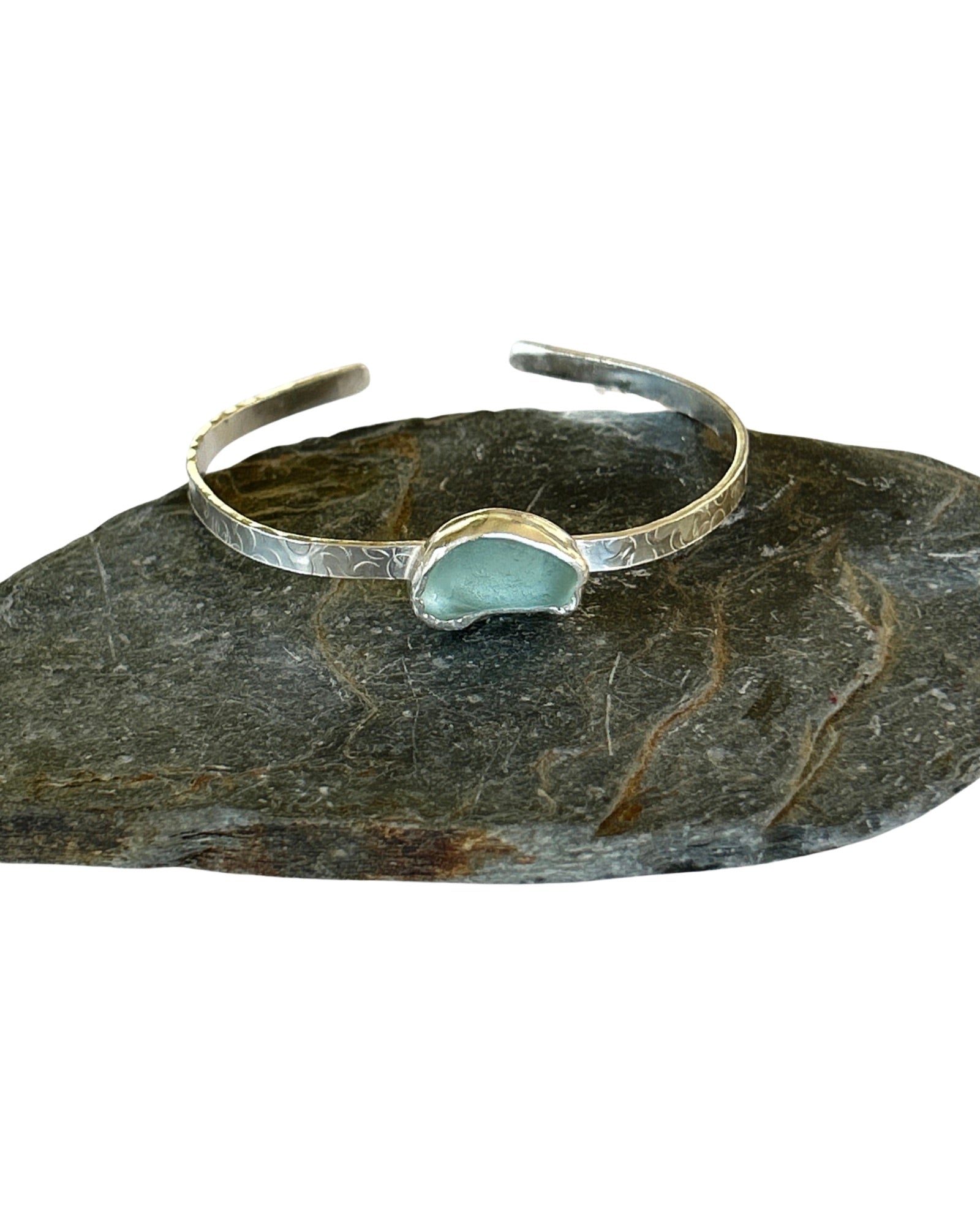 Ocean Sea Glass Cuff - Love Beach Beads