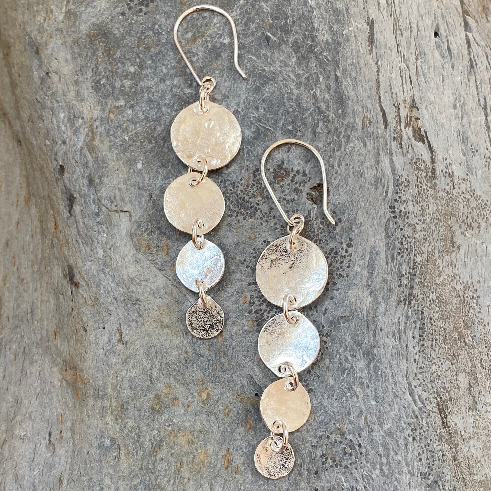 Silver Drop Earrings Long - Love Beach Beads
