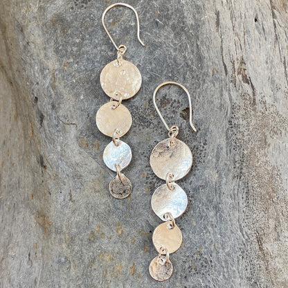 Silver Drop Earrings Long - Love Beach Beads
