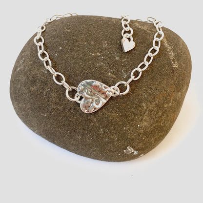 Friendship Silver Heart Bracelet - Love Beach Beads