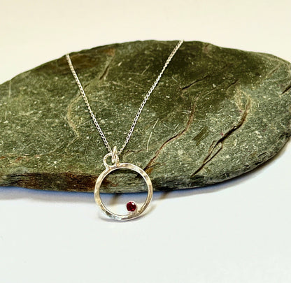 Silver Hoop Necklace With Zirconia - Love Beach Beads