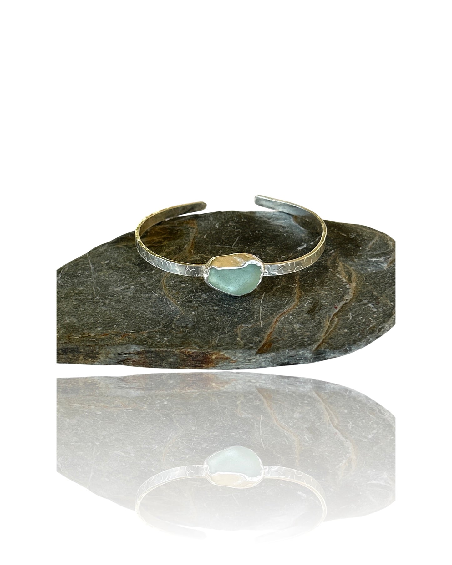 Ocean Sea Glass Cuff - Love Beach Beads