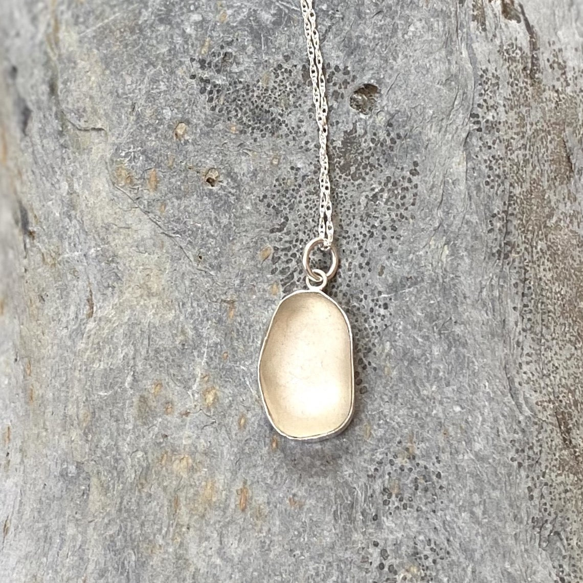 Sea Glass Necklace White - Love Beach Beads