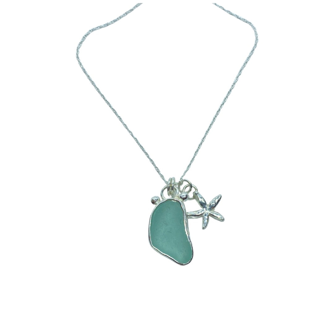 Ocean Sea Foam Sea Glass Necklace - Love Beach Beads
