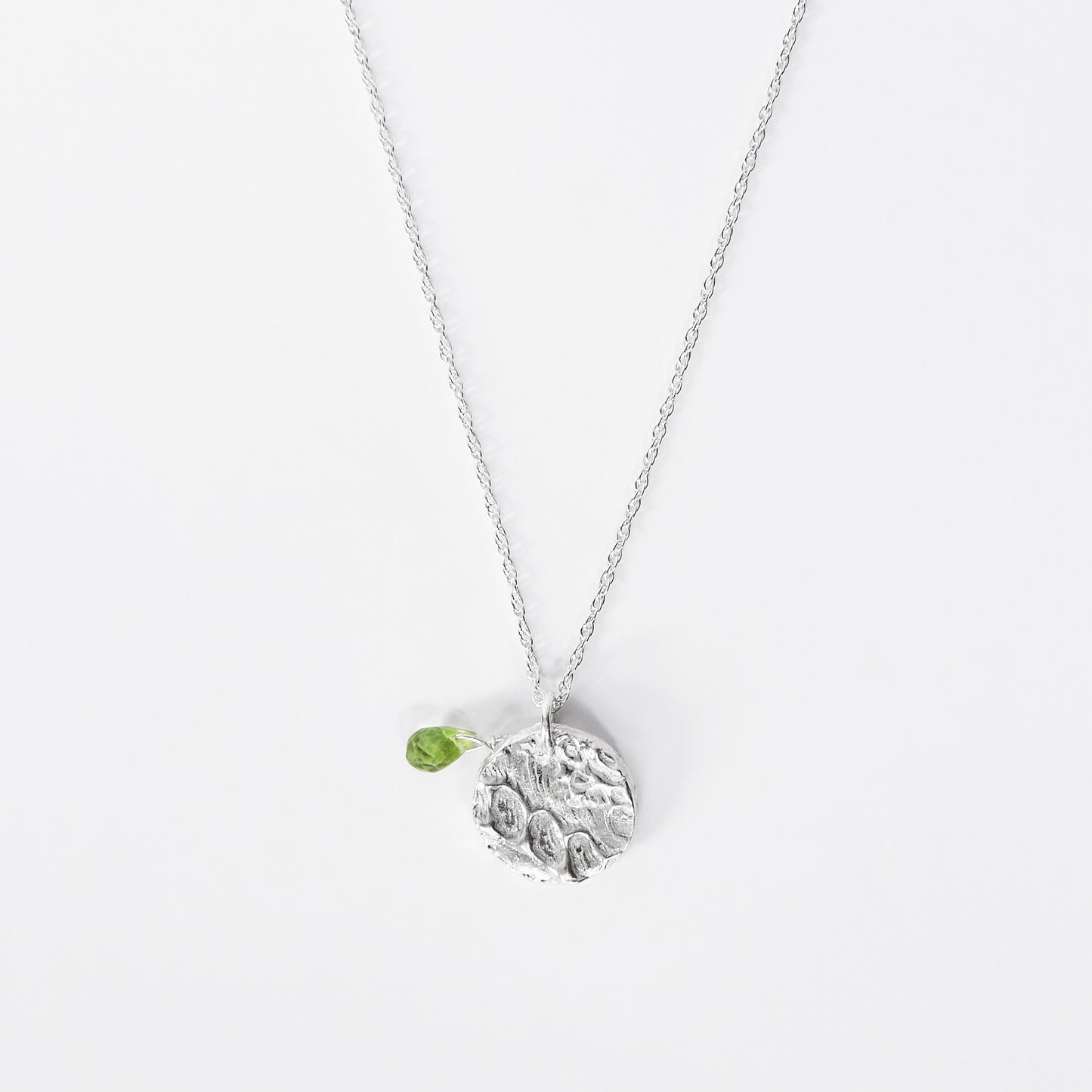 Silver Birthstone Necklace Peridot - Love Beach Beads