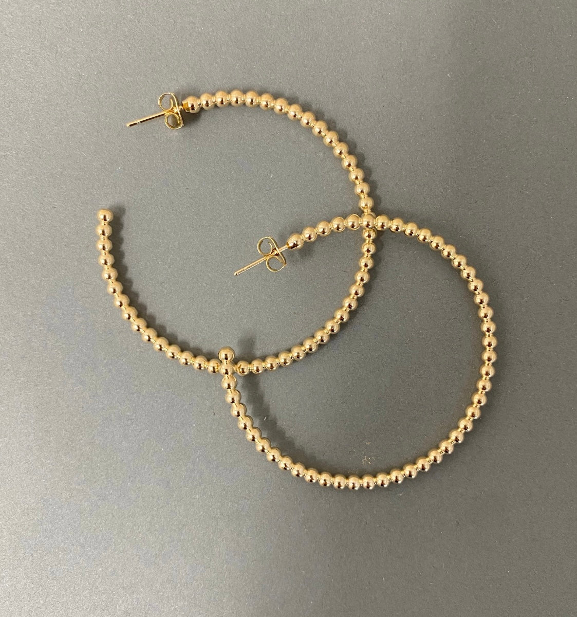 Gold Beaded Hoop Earrings - Love Beach Beads