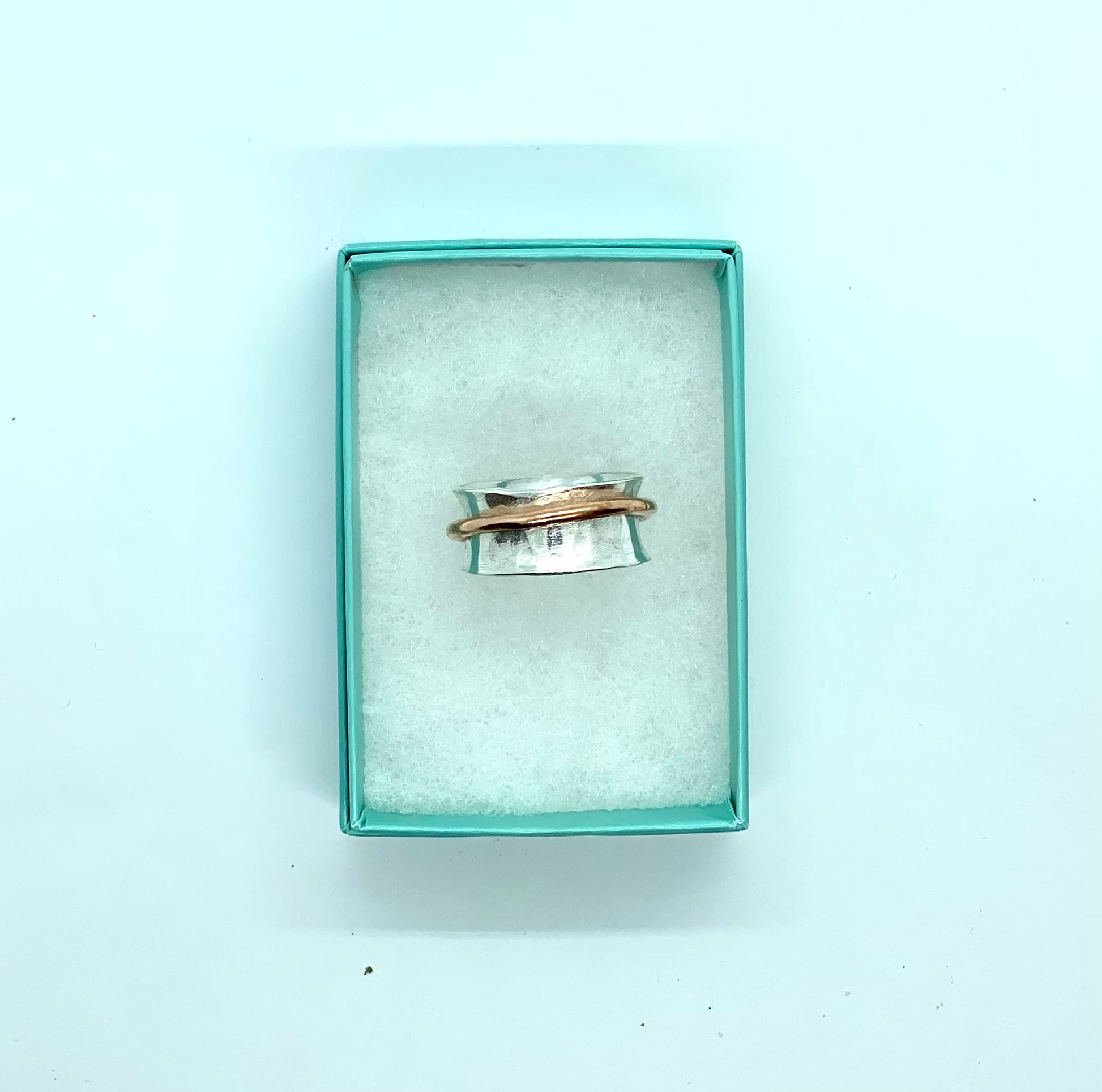 Silver with Copper Spinner Ring - Love Beach Beads