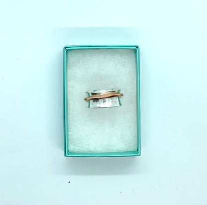 Silver with Copper Spinner Ring - Love Beach Beads
