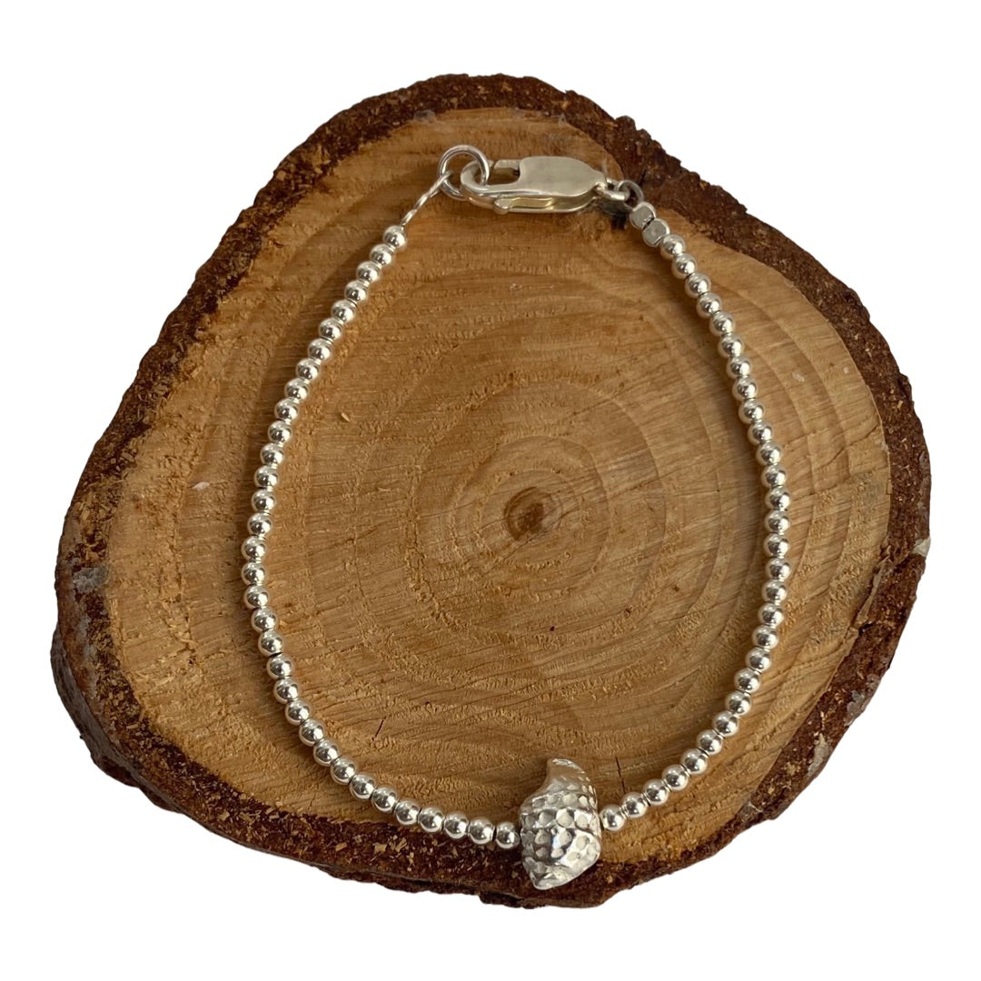 Silver Shell Anklet or Bracelet - Love Beach Beads