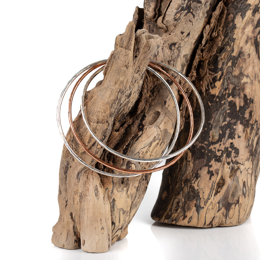 Trio Silver Copper Bangle - Love Beach Beads