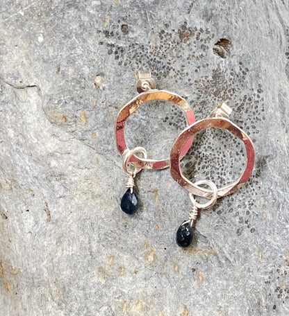 Sapphire Silver Earrings - Love Beach Beads