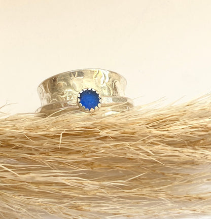 Silver Sea Glass Spinner Ring - Love Beach Beads