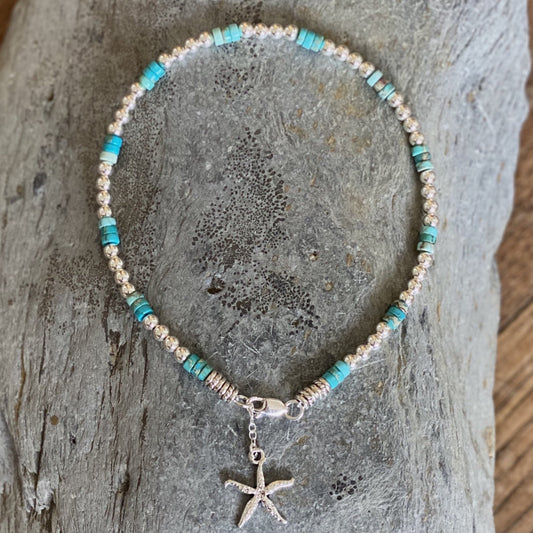 Sea breeze Turquoise Anklet - Love Beach Beads