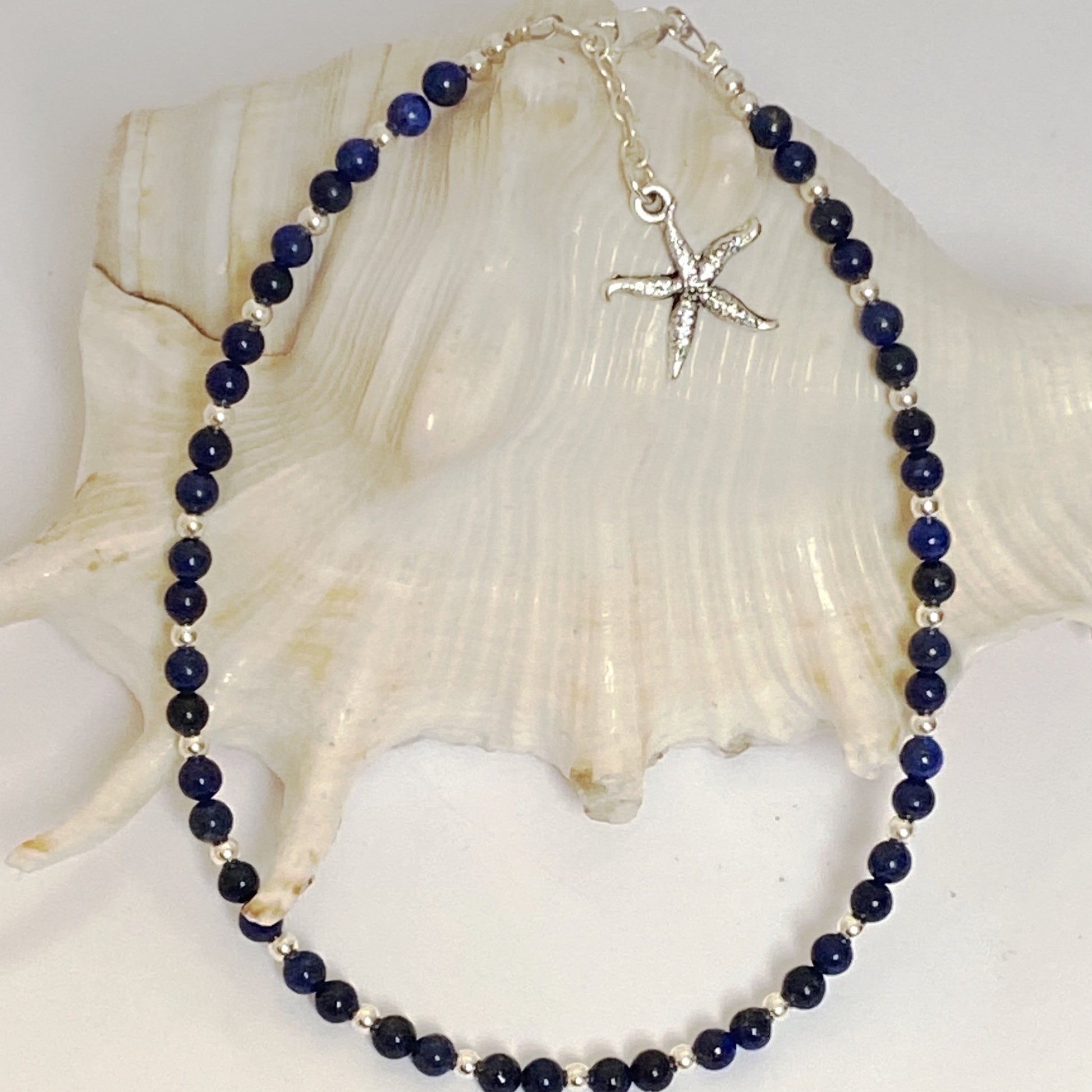 Sea Blue Lapis Anklet - Love Beach Beads