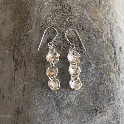 Organic Sterling Silver  Earrings - Love Beach Beads