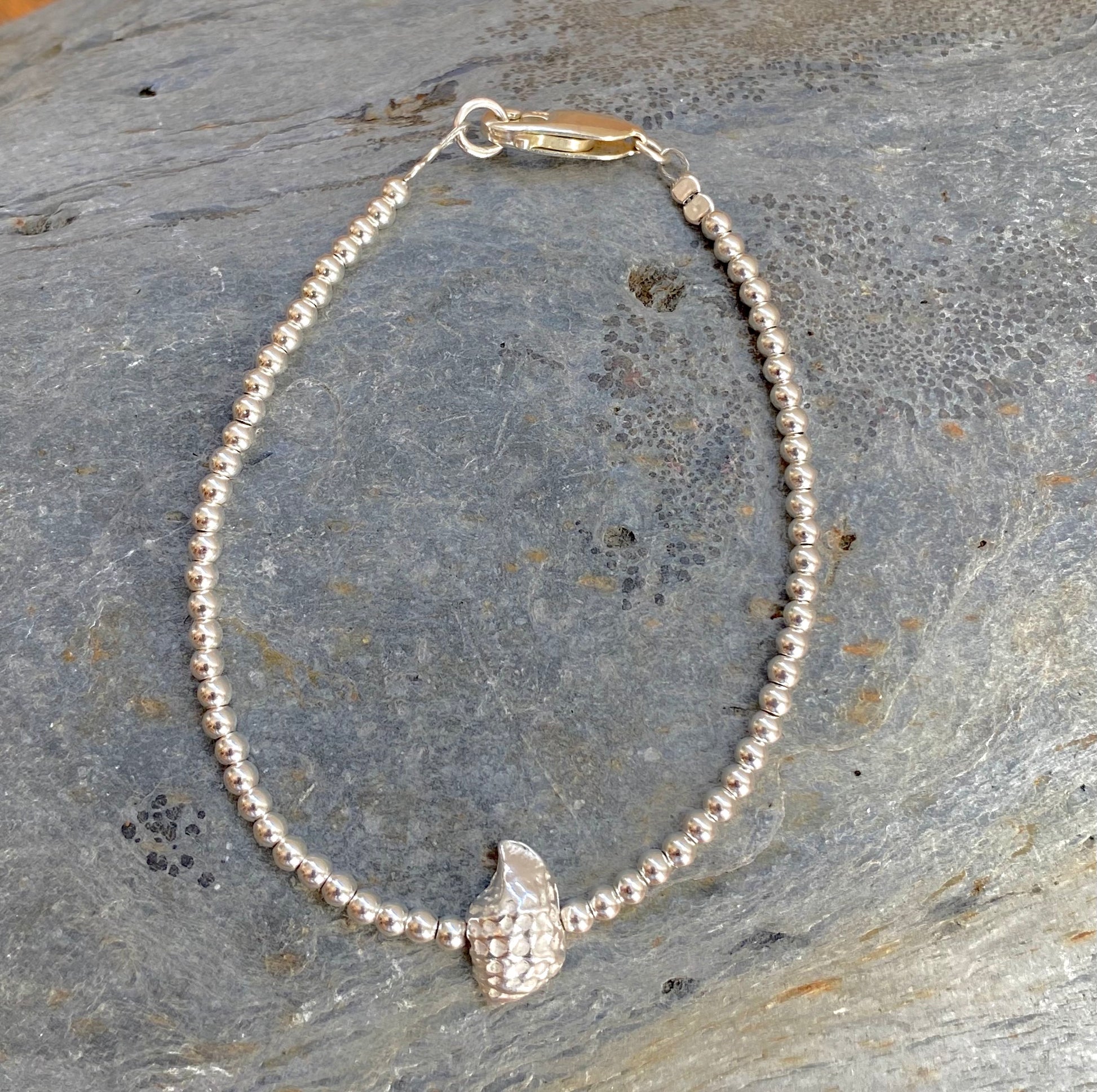 Silver Shell Anklet or Bracelet - Love Beach Beads