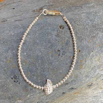 Silver Shell Anklet or Bracelet - Love Beach Beads
