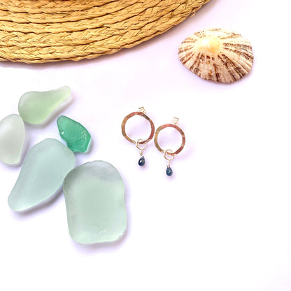 Sapphire Silver Earrings - Love Beach Beads