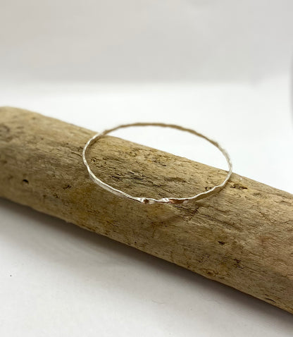 Sterling Silver Bangle With a Twist - Love Beach Beads