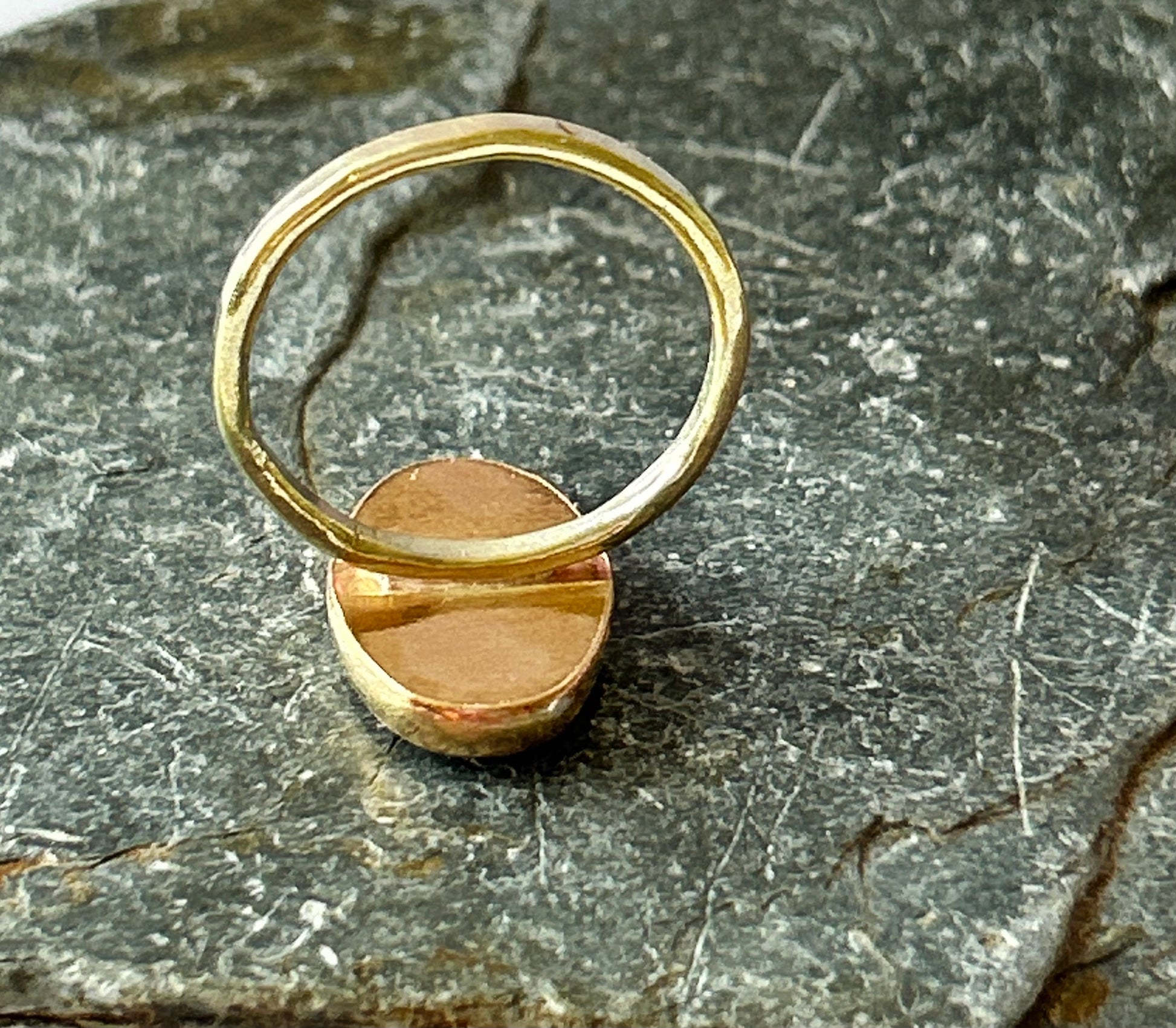 Gold Ring Paua Shell - Silver Lines Jewellery