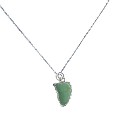 Sea Glass Silver Back Necklace - Love Beach Beads