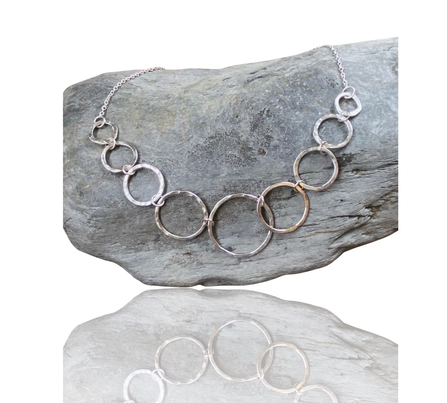 Silver  Circle Necklace - Love Beach Beads