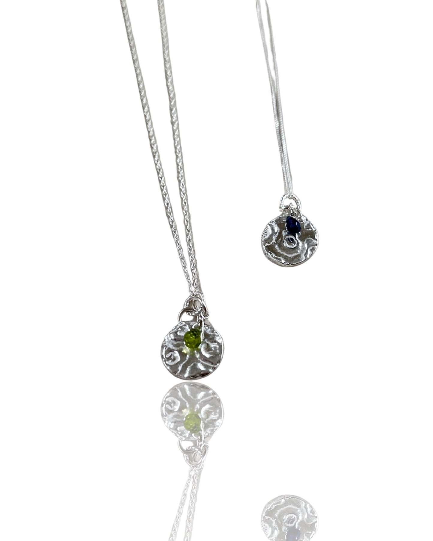 Silver Birthstone Necklace Peridot - Love Beach Beads