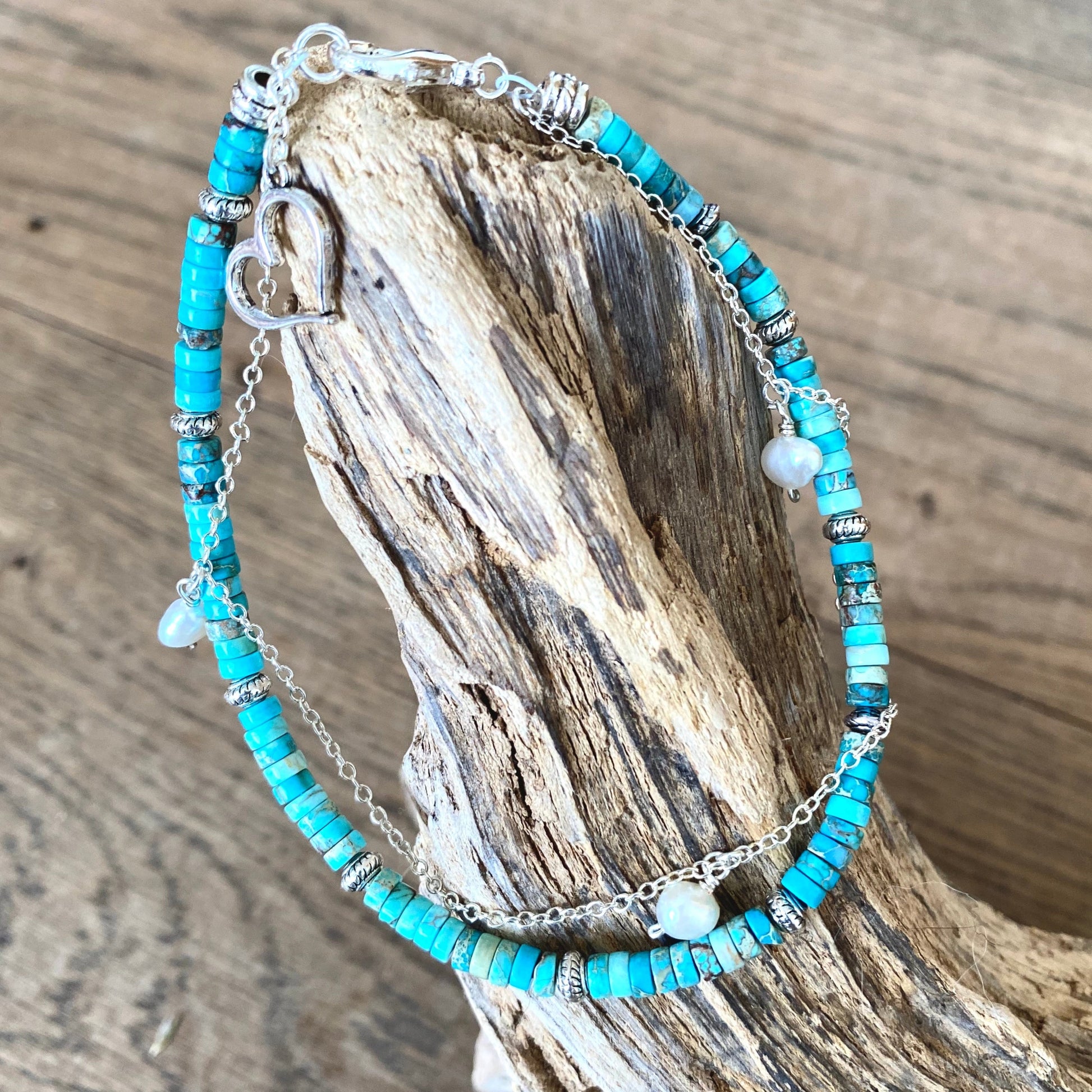 Turquoise Anklet - Love Beach Beads