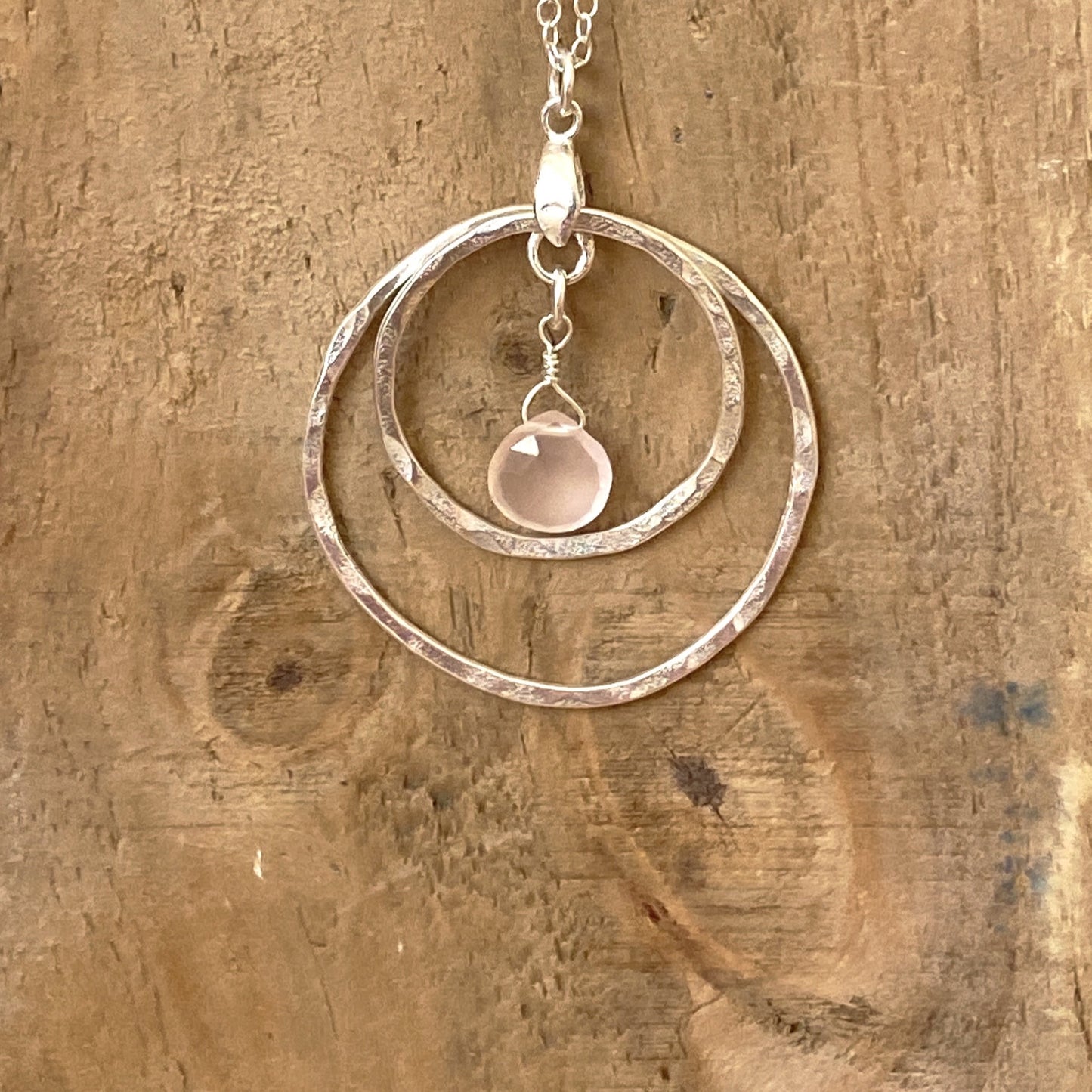 Pink Quartz Hoop Necklace - Love Beach Beads