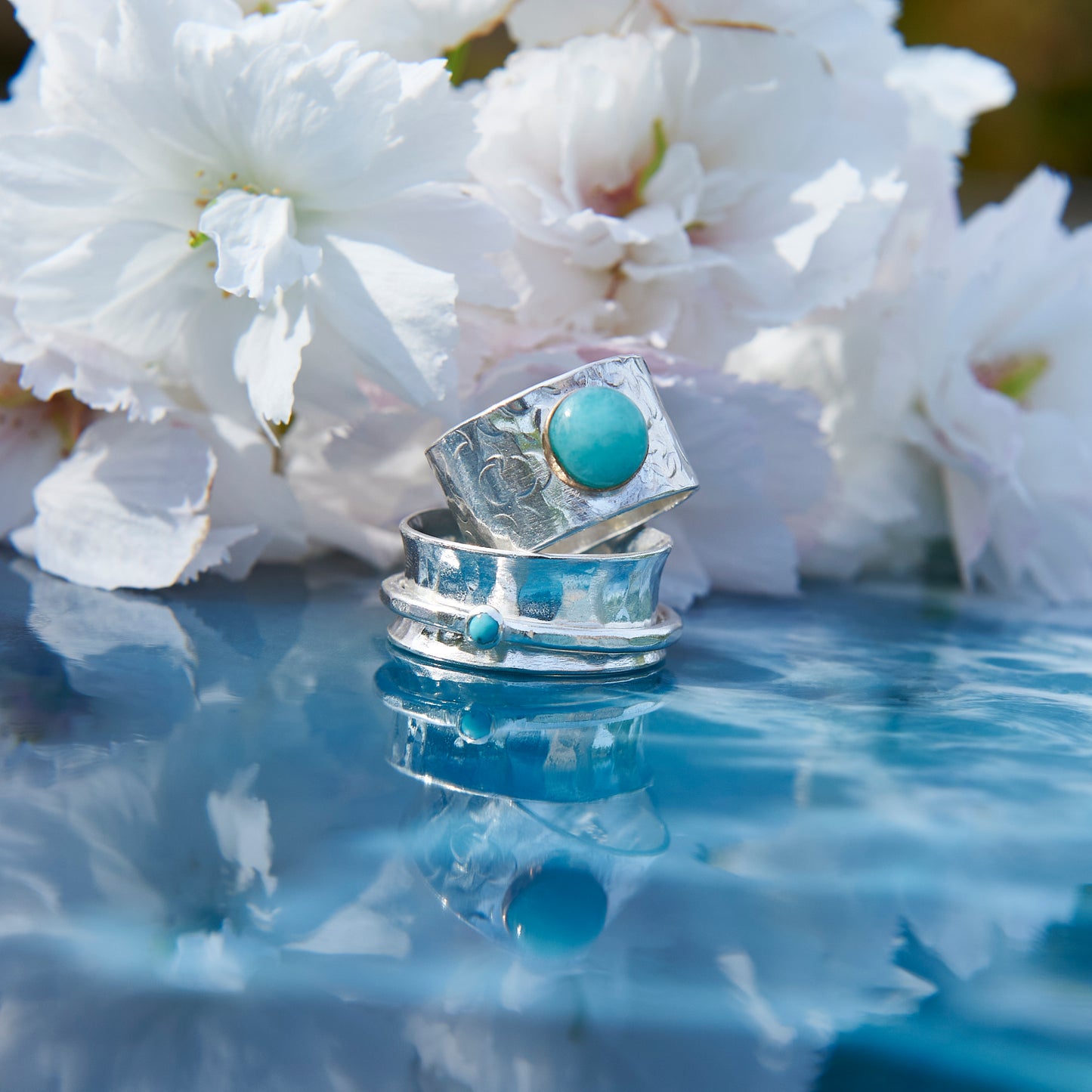 Silver Amazonite Statement Ring - Love Beach Beads