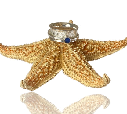 Silver Sea Glass Spinner Ring - Love Beach Beads