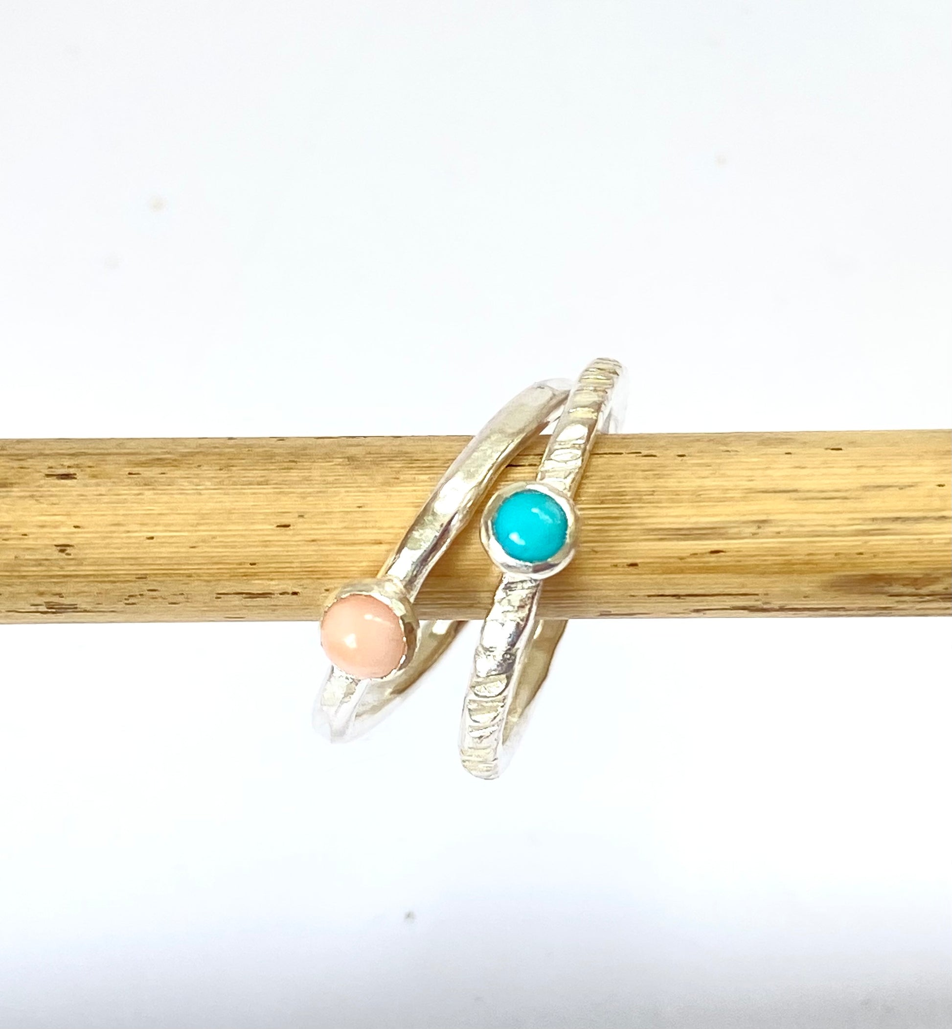 Silver Birthstone Stacking Rings - Love Beach Beads