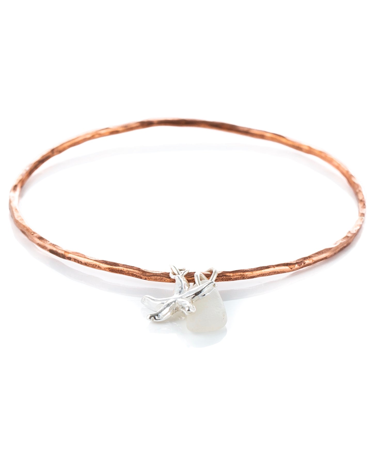 Copper Bangle with Charm - Love Beach Beads