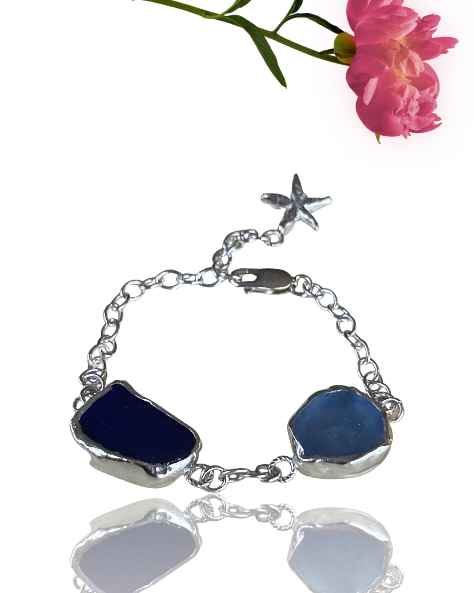 Duo Ocean Sea Glass Bracelet - Love Beach Beads