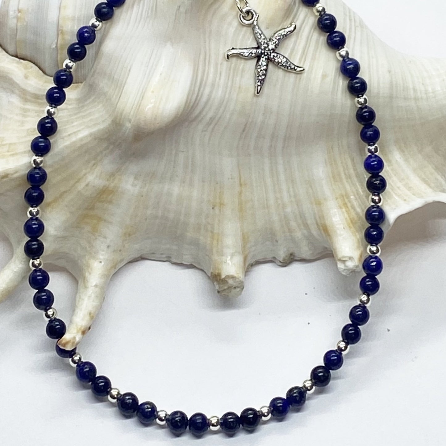 Sea Blue Lapis Anklet - Love Beach Beads