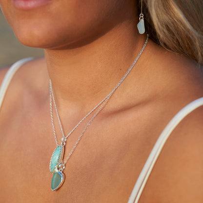 Ocean Sea Glass Necklace Sea Foam - Love Beach Beads
