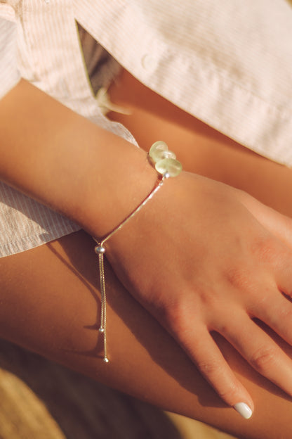 Silver Sea Glass Drops Bracelet - Love Beach Beads