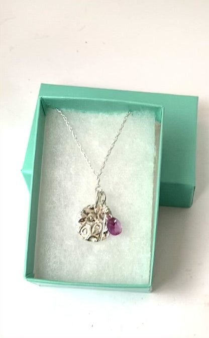 Garnet Birthstone Necklace